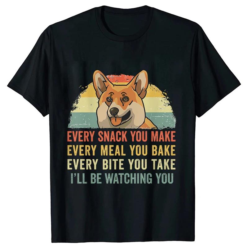 

Літня смішна чоловіча футболка з коргі, футболка з коротким рукавом, одяг у стилі кежуал, хіп-хоп, вуличний одяг, я буду стежити за тобою, модні футболки з коргі, топи L