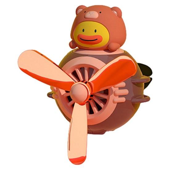 Car Air Freshener Vent Mount Air Rotating Propeller Cartoon Duck Rabbit Pilot Clip коричневый