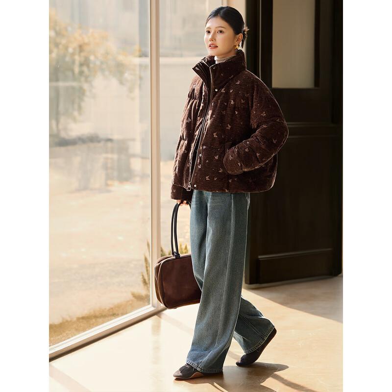Women's Maillard Corduroy Embossed Winter Puffer Jacket