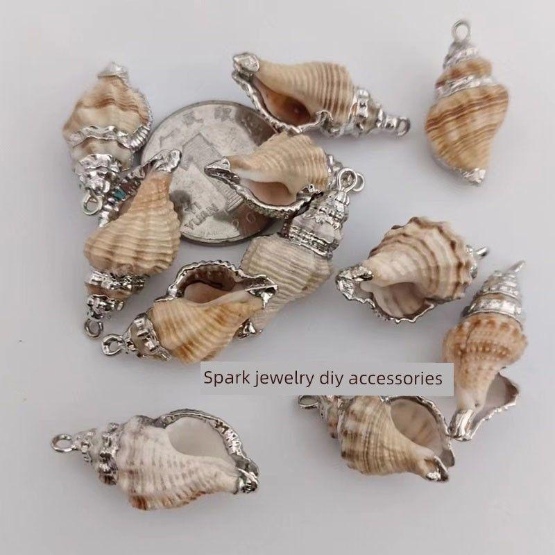 Conch Electroplating DIY Ornament Accessories Earrings Pendant Pendant Creative Handmade Natural Shell