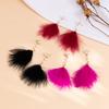Ingemark Romantic Long Tassel Fluffy Feather Drop Earrings for Women Wed Elegant Boho Imitation Zircon Dangle Earring Y2K Zircon