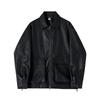 Lapel Leather Jacket Men's New Spring Loose Coat Korean Style Trendy Motorcycle Leather Jacket