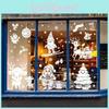 Christmas Static Cling Window Decals With White Christmas Tree For Holiday Decor