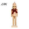 Decorative Wooden Soldier Statues Christmas Nutcracker Ornaments, Neutral Figures with Velvet Bow, DIY Festive Indoor Shop Display Ornaments Ornament