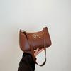 Fashion bow 2025 solid color new Korean version trendy texture foreign style commuting single shoulder underarm baguette bag women