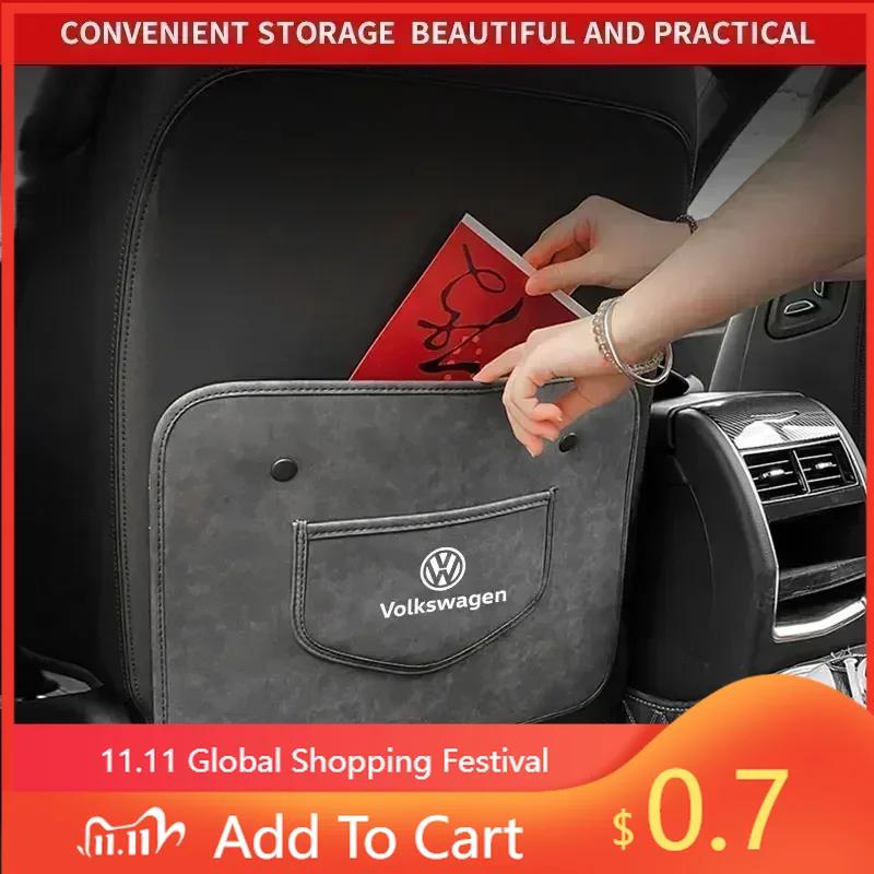 80% Hot B6 For Volkswagen PU Leather Car Anti-Kick Mats Auto Seat Back Protector Cover For VW GTI Polo Golf Passat Tiguan Art