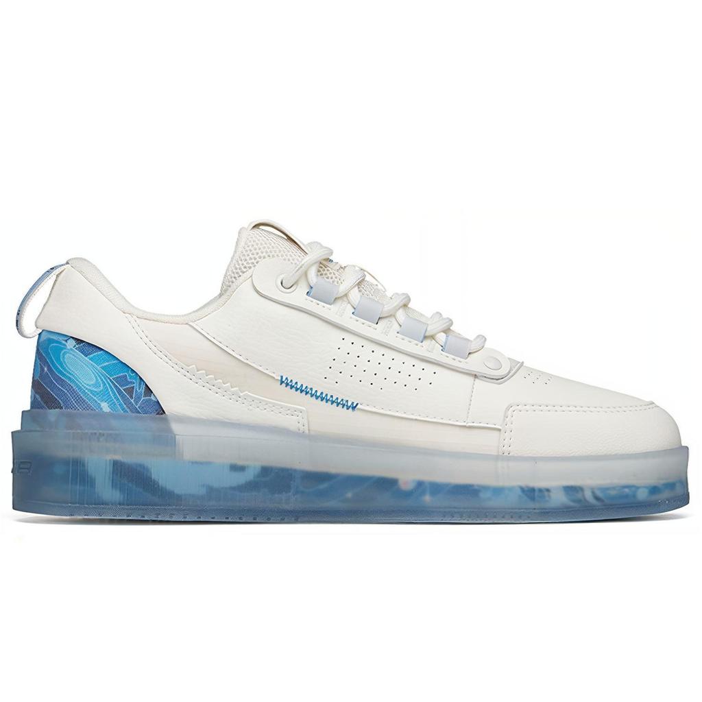 Anta Slip Resistant, Abrasion Resistant, Lightweight Low top Skateboard Shoes Men's White Blue 912228030-6