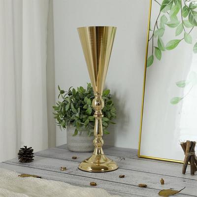Decorative Golden Silver Wedding Flower Vases Romantic Iron Metal Vases European Style Candle Holder Party