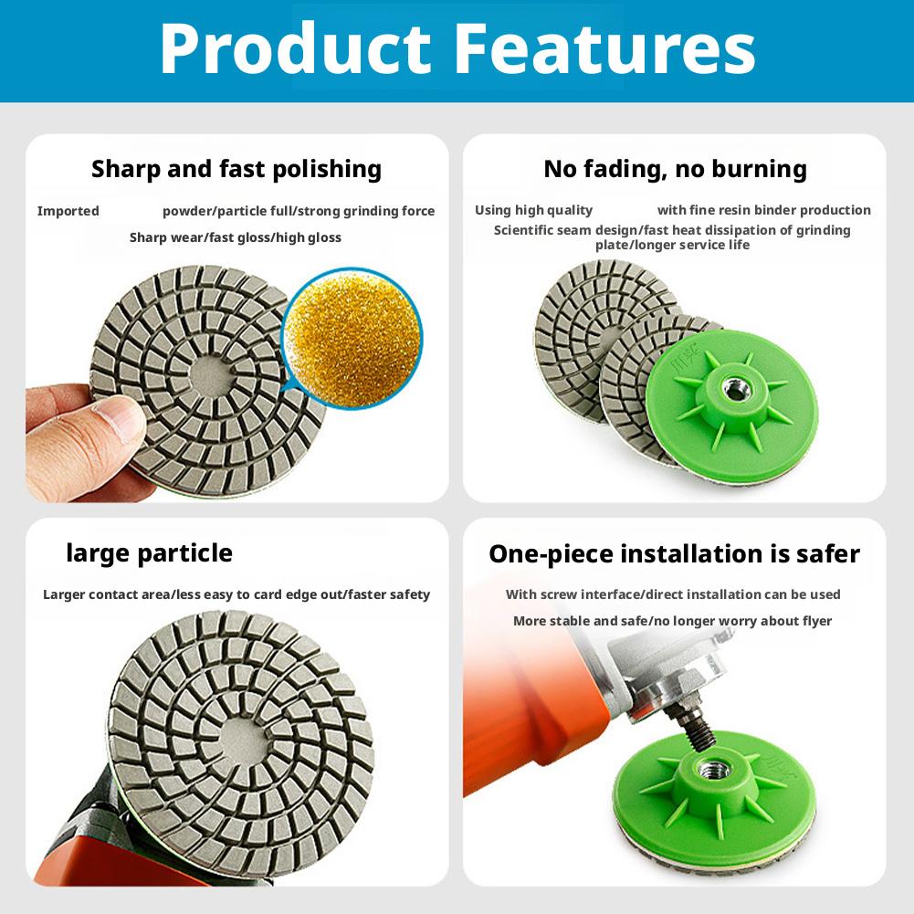 1Pcs  Dry Polishing Disc for Angle Grinder Ceramic Tile Trimming Edge Chamfering & Marble Quartz Polishing Tool