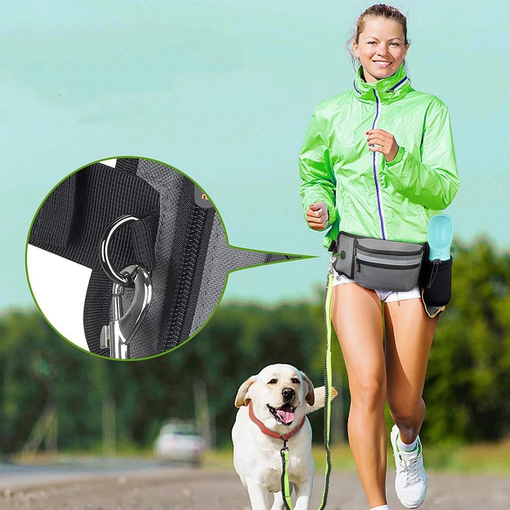 Hundespaziergang Bauchtasche mit integriertem Kotbeutelspender Hundetraining Leckerlibeutel mit verstellbarem Riemen für Haustierbesitzer
