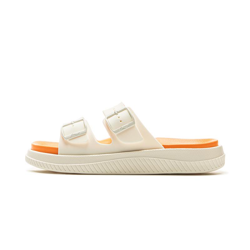 New LiNing Slip Resistant Abrasion Resistant Slide Slippers Women's White Orange AGAV014-6