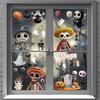 New Halloween Window Clings Static Stickers Cartoon Skeleton Ghost Double-Sided Reusable Decals For Glass Wall Party Decorations