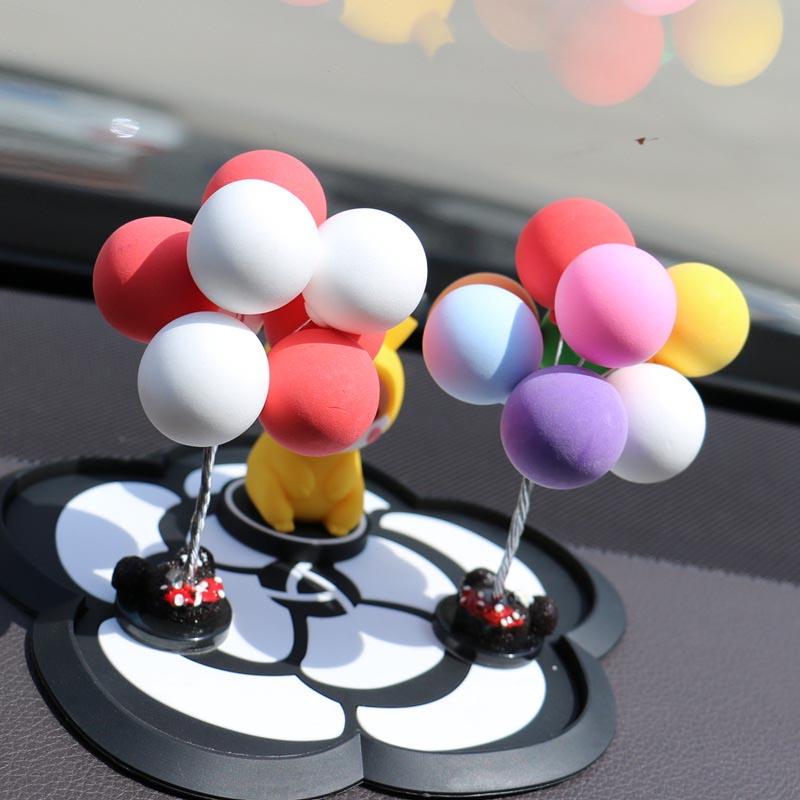 Love Balloon Bobblehead Car Dashboard Ornament Cute Spring Shaking Head Interior Decoration Auto Accessory