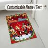 Christmas Theme Crystal Velvet Rug Personalized Custom Name Text Soft Floor Mat Home Decor