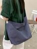 Urban Style Large Capacity Cotton Shoulder Bag With Pouch For Casual Outings