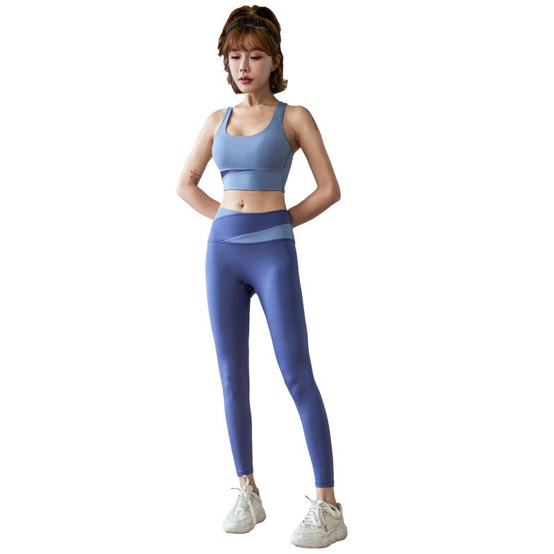 Dámská podzimní jógová souprava: Profesionální nárazuvzdorná sportovní podprsenka a vesta pro fitness a běh