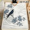 1Pc Blossom Birds Print Flannel Blanket,High Quality Comfortable for All Seasons,Home Decor,Warmth and Comfort,Perfect for Christmas Gifts