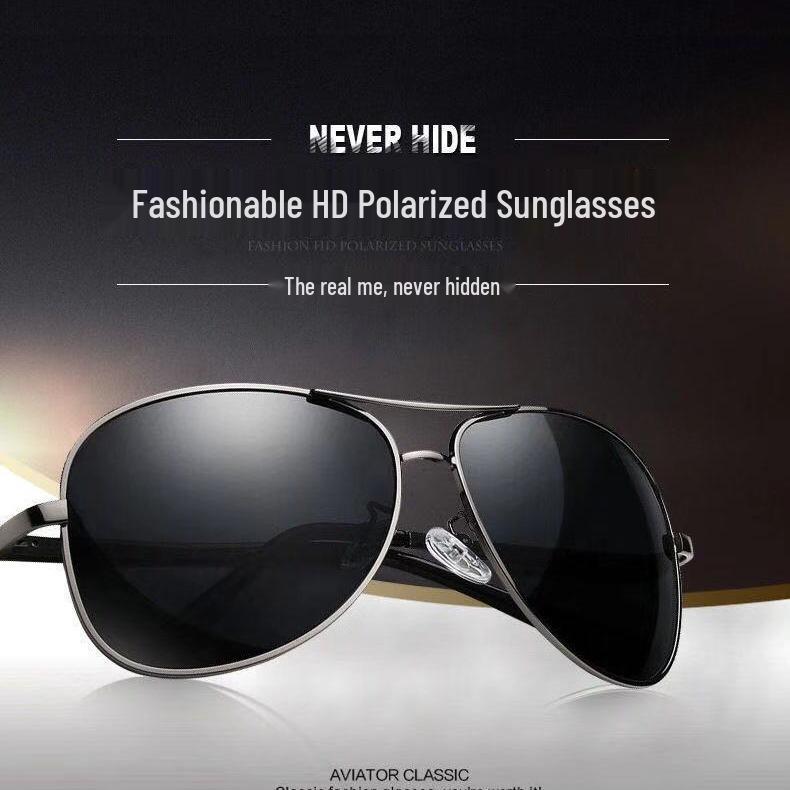 Men's Polarized Vintage Sunglasses with Photochromic Lenses and Spring Legs for Driving