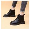 New Soft Leather Medium Tube Martin Boots Women's Autumn and Winter Velvet Platform Casual Short Boots Single Boots Women