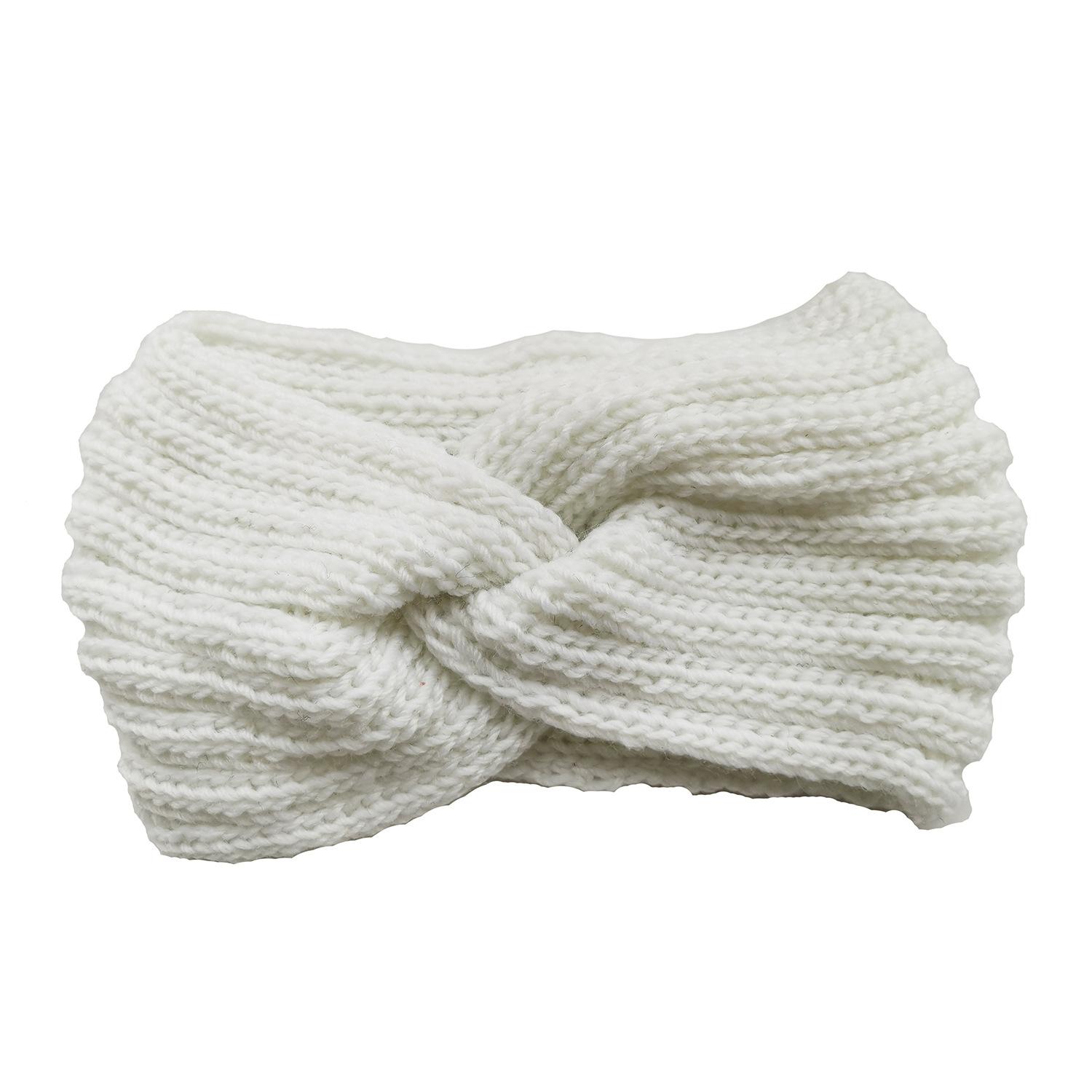 

Мягкая эластичная повязка на голову с подогревом для ушей, женские зимние вязаные повязки на голову, повязки для волос One size белый
