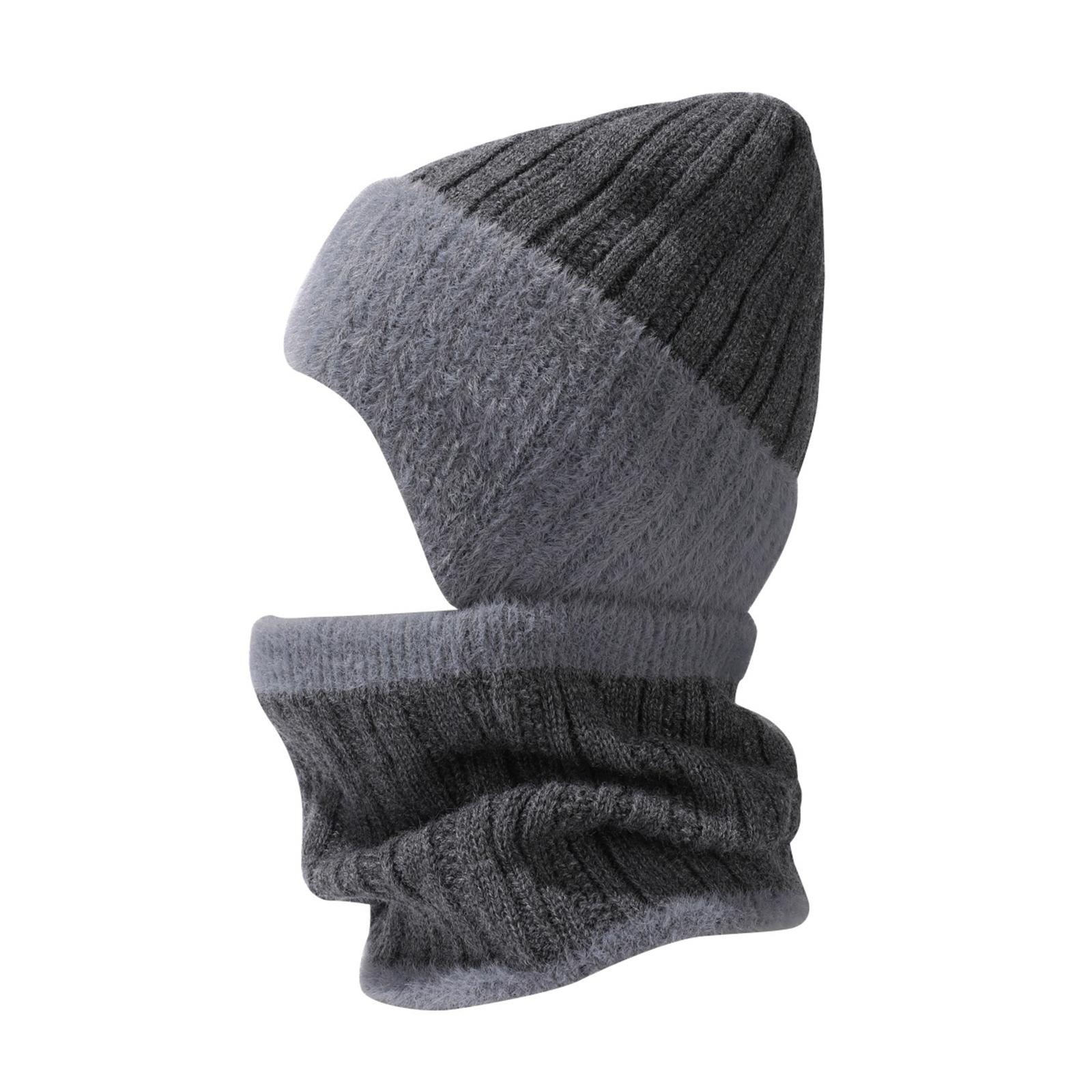 

Мужская и женская шерстяная шапка Модная вязаная шапка Шарф Набор из двух предметов One Size