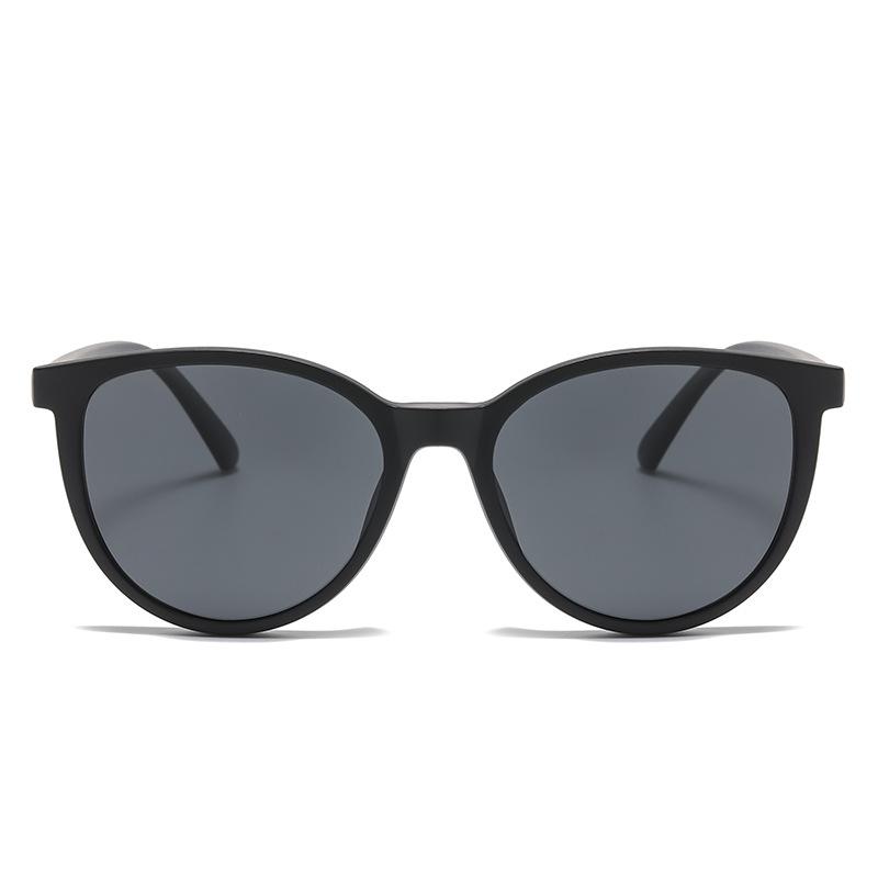Sunglasses Clip Set Glasses Magnetic Interchangeable Pieces Men'S And Women'S Retro Black Frame Myopia Glasses Frame Dual-Purpose Sunglasses 2365
