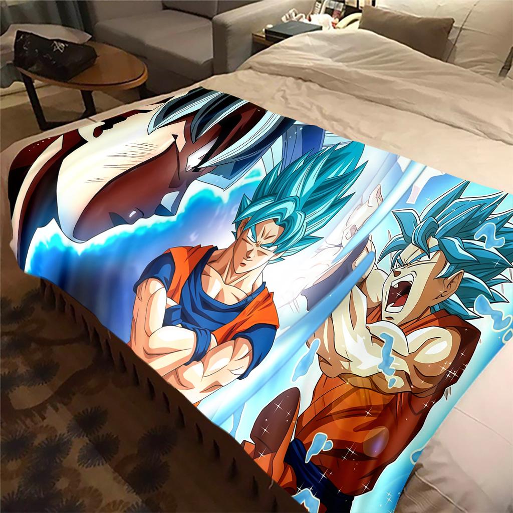 1 ks Flanelová deka s potiskem Dragon Ball Super, Vysoce kvalitní, Pro všechna roční období, Domácí dekorace, Teplo a pohodlí, Perfektní jako vánoční dárky
