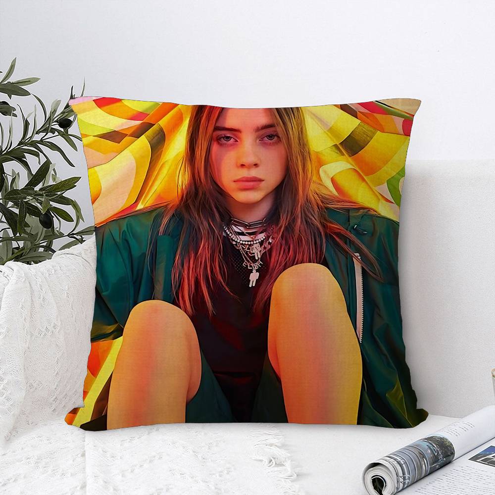 Pop EEilishS Star BbillieS Personalized Pillow Dust Cover Bedroom Kids Party Decoration Pillowcase Birthday Children Gift