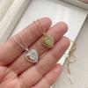 Korean Version of Internet Celebrity Ins Style Simple Fashion S925 Love Zirconium Necklace Female Heart-shaped Clavicle Chain
