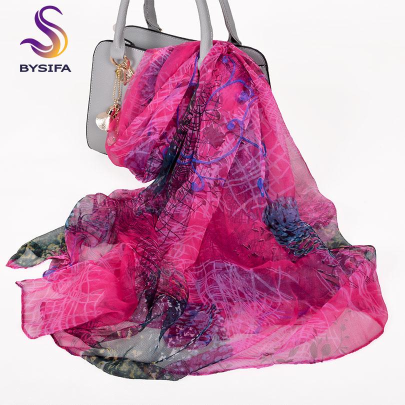 Pink Orange Silk Scarf  New Design Long Female Scarves Printed 170*105cm Spring Autumn Fashion Accessories Women Silk Scarf