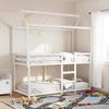 VidaXL Bunk Bed with White Roof 90x200 Cm Solid Pine Wood, Bed, Bed Frame, Loft Bed, Bedroom Furniture, 3282117