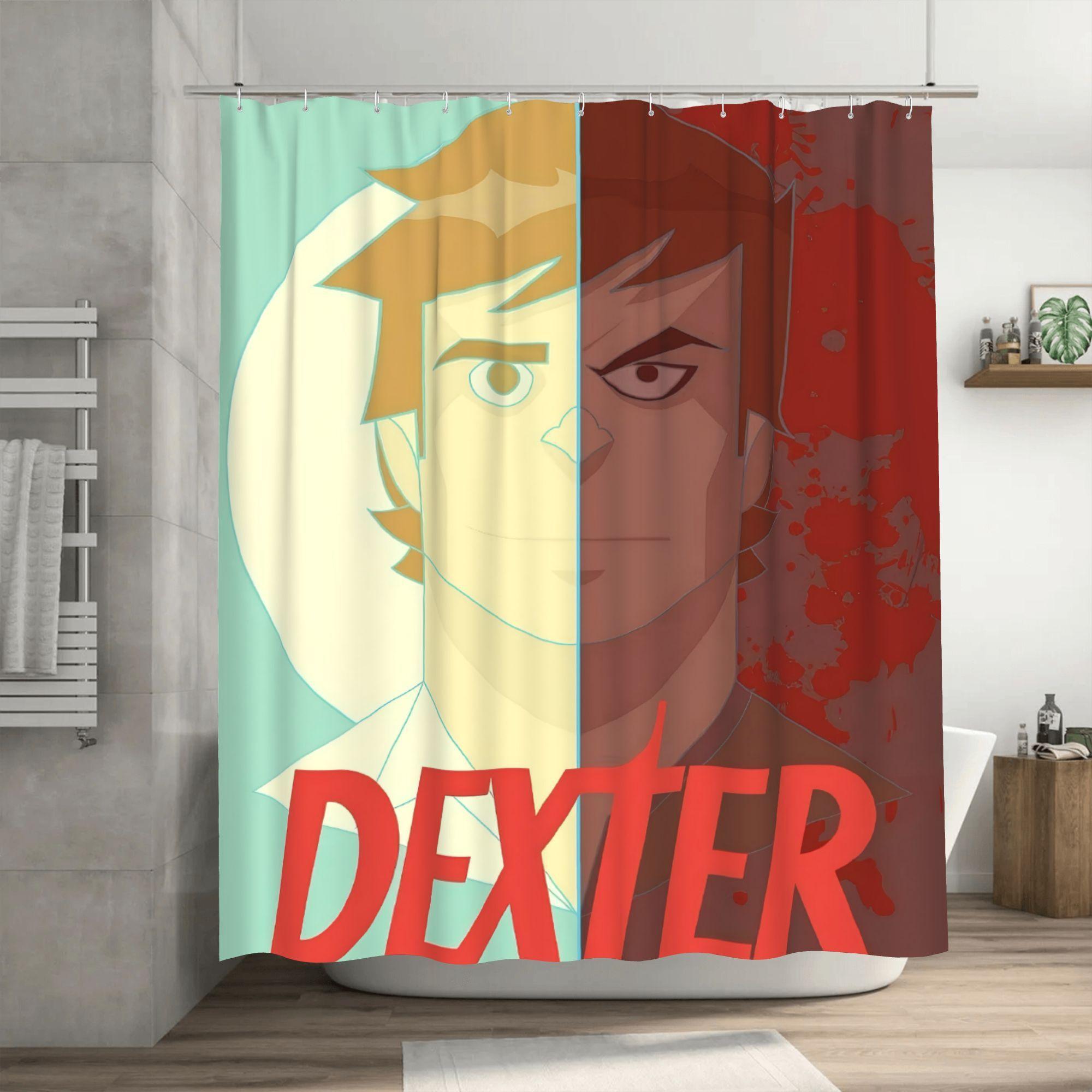 

Декстер, Шторка для душа с крючками, Интересный подарок на день рождения, Перегородка для ванны, Украшение для ванной комнаты, Аксессуары для ванной комнаты 90x180cm