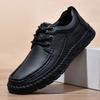Mens Genuine Leather Casual Shoes Men Vintage Male Hiking Shoes Soft Breathable Walking Loafers Man Classic Lace-Up Sneakers