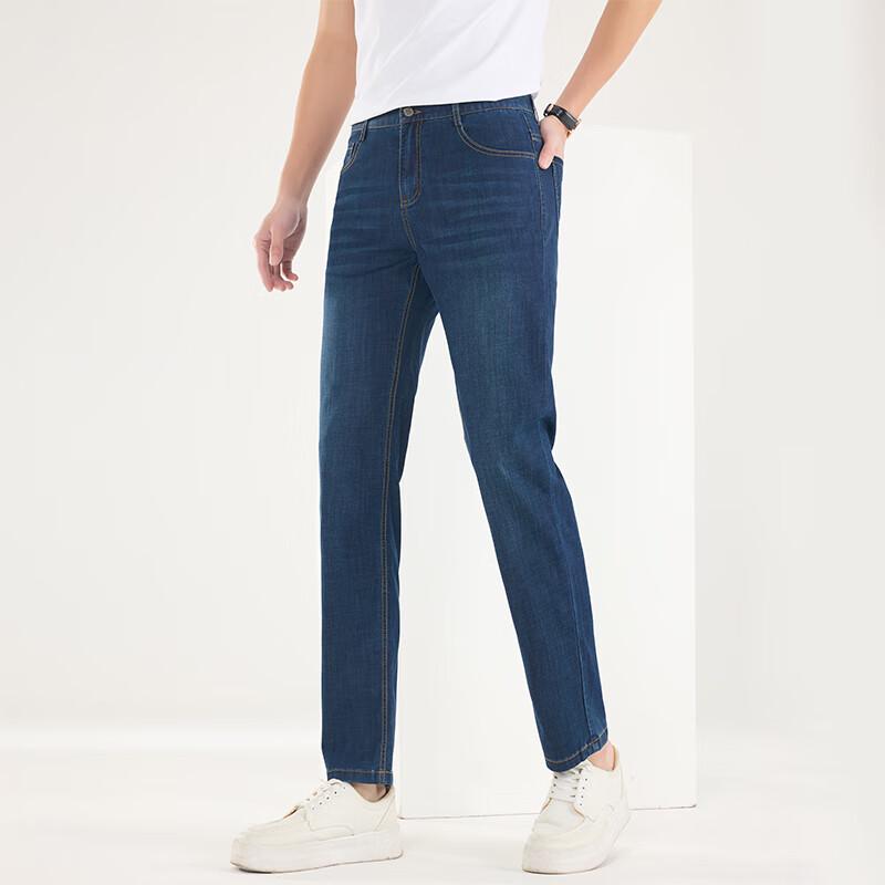 

Fengmao Мужские классические деловые стрейчевые прямые джинсы 34