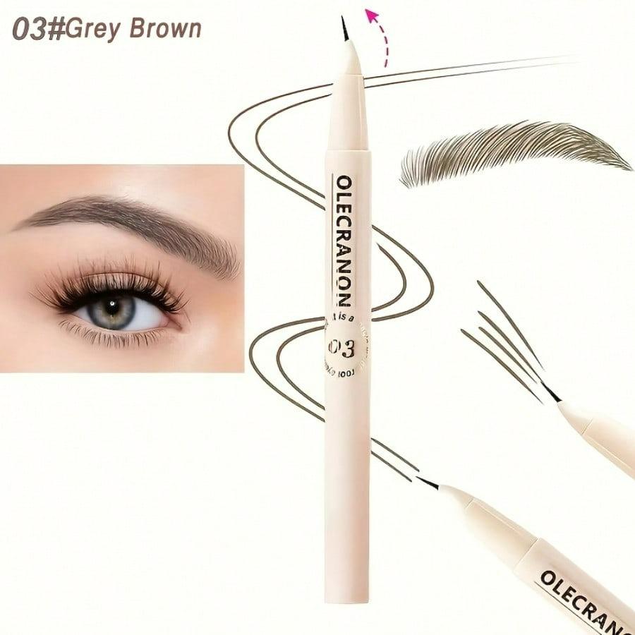 Ultra-Fine Angled Eyebrow Pencil Ultra-Fine Pen Tip, Curved Tip Eyeliner Pen For Lower Lashes Long-Lasting Waterproof Brow Makeup For Beginners