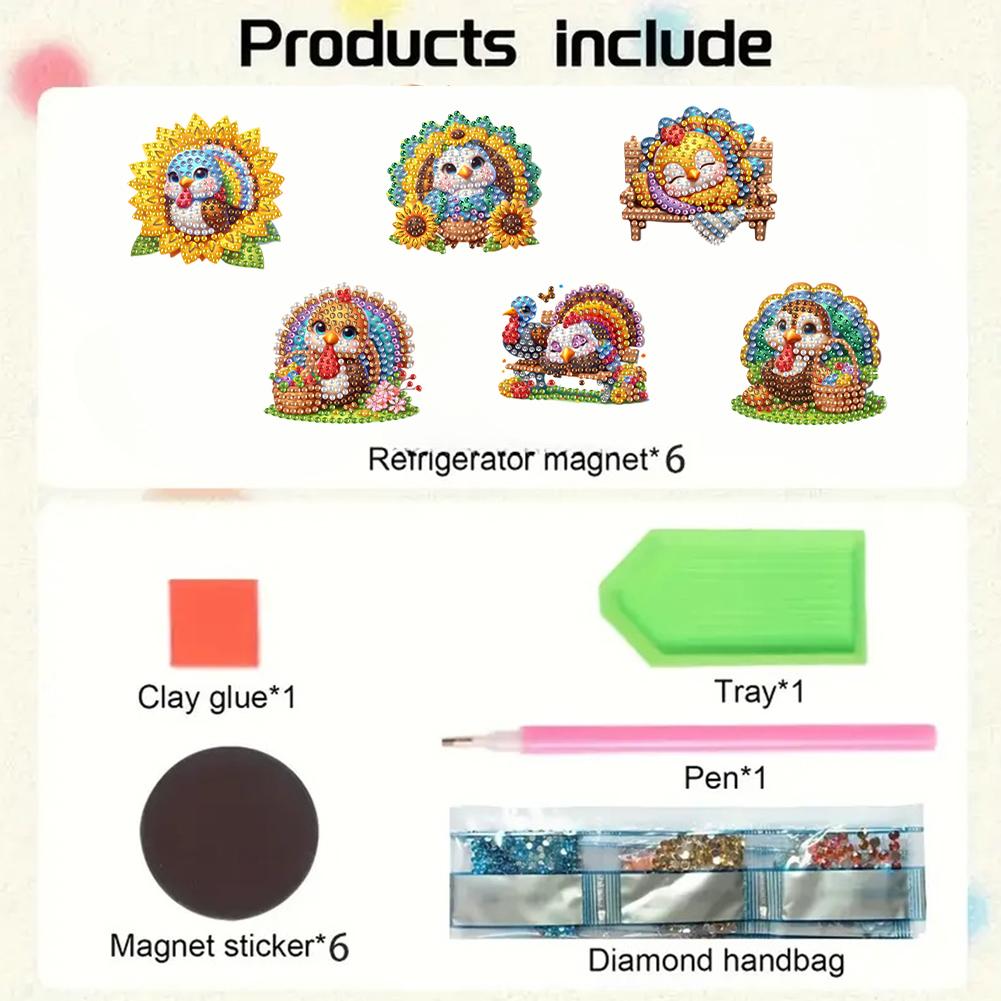 6 Stück weiche Magnete DIY DIY Kunst Kühlschrankmagnet Kühlschrankaufkleber Tiere Design Kühlschrank Briefkasten Heimdekoration DIY Bastelartikel