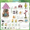 60PCS Solar Fairy Garden Accessories Resin Light up DIY Village Decoration Elves Flowers Cottage Micro Landscape Ornament