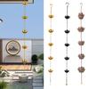 Outdoor Lotus Rain Chain Heavy Duty Metal Garden Hanging Rain Catcher Cups Outside Gutters