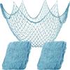 2 Pcs Fish Net Decoration Cotton Ocean Theme Wall Hung Fishing Net Fish Net Party Beach Mermaid Party House 39.4 X 78.7 Inches