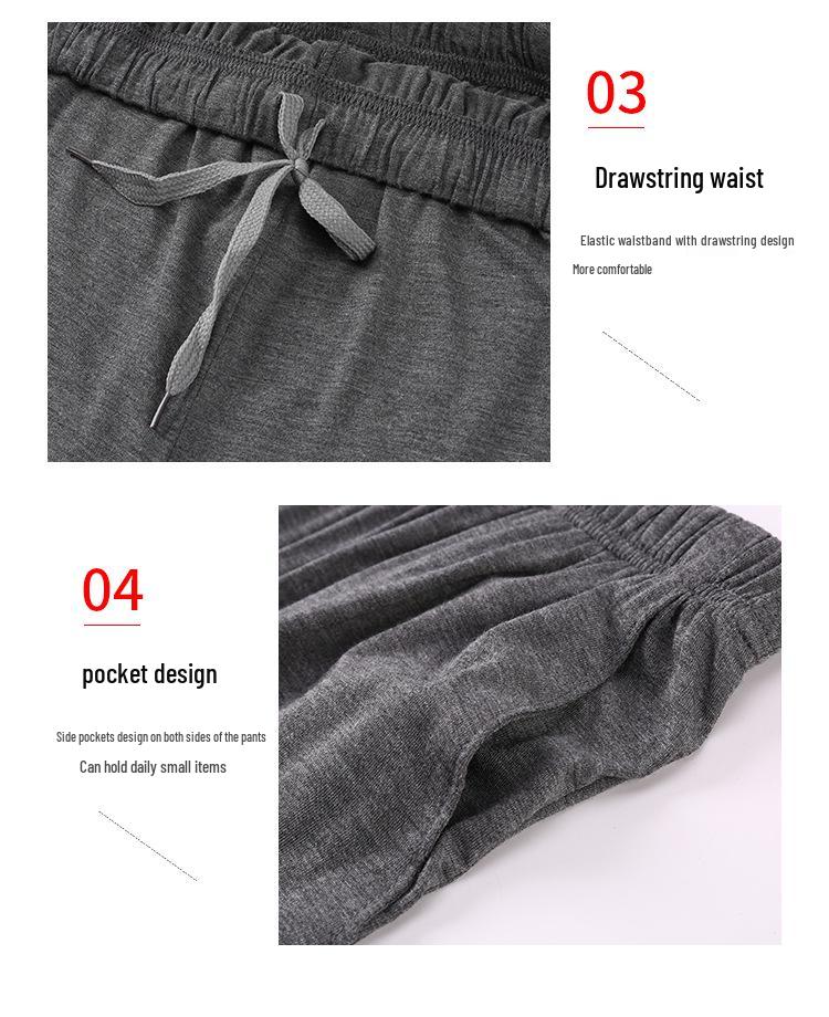 Men's Modal Pajamas Set: Thin, Long Sleeve & Pants, Crew Neck, Casual, Plus Size, for Spring, Summer & Autumn.