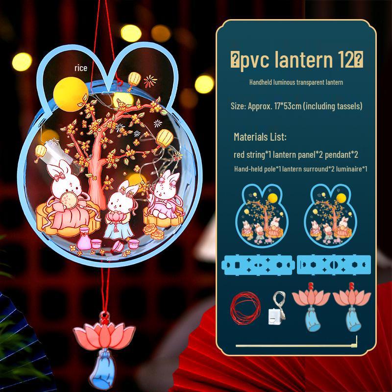DIY Mid-Autumn Festival Glowing Lantern Kits for Kids - Ancient Style with Rabbit & Flower Designs