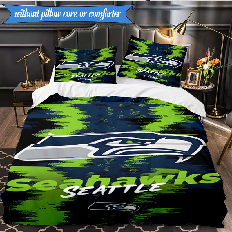Seahawks Team Spirit 3pcs Bedding,Including 1pc Duvet Cover And 2pcs Pillowcases Perfect for Christmas,Ideal for Bedroom, Dormitory