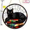 Noble Cat Black Cat Suncatcher, Acrylic Round Sign Translucent Window Hanging, Four Seasons Decoration, Novelty Home Decor