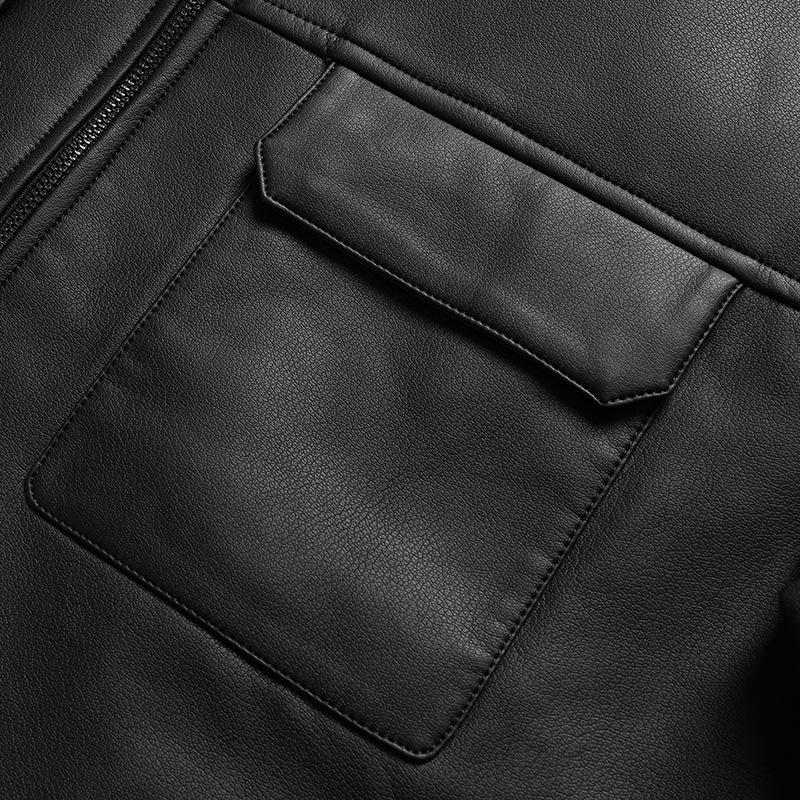 Men's Plus Size Motorcycle Leather Down Jacket - Fat Brother 2025 Extra Large Lapel Style