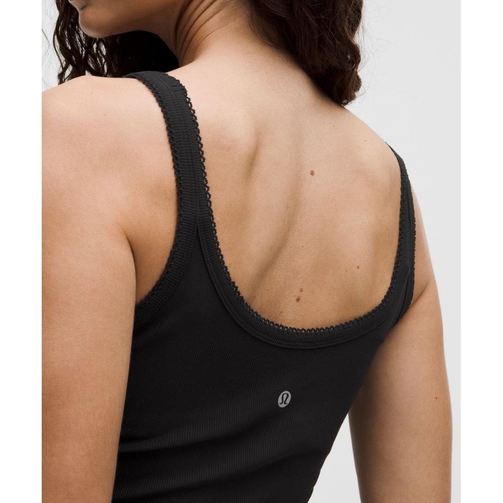 Lululemon Nulu Ribbed Cropped Tank Top  Heart Black