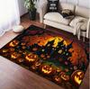 Tapete de Caveira Roxa de Halloween Cheio de Tapetes Decorativos de Abóbora Macios de Flanela Festivos para Salas de Estar e Quartos
