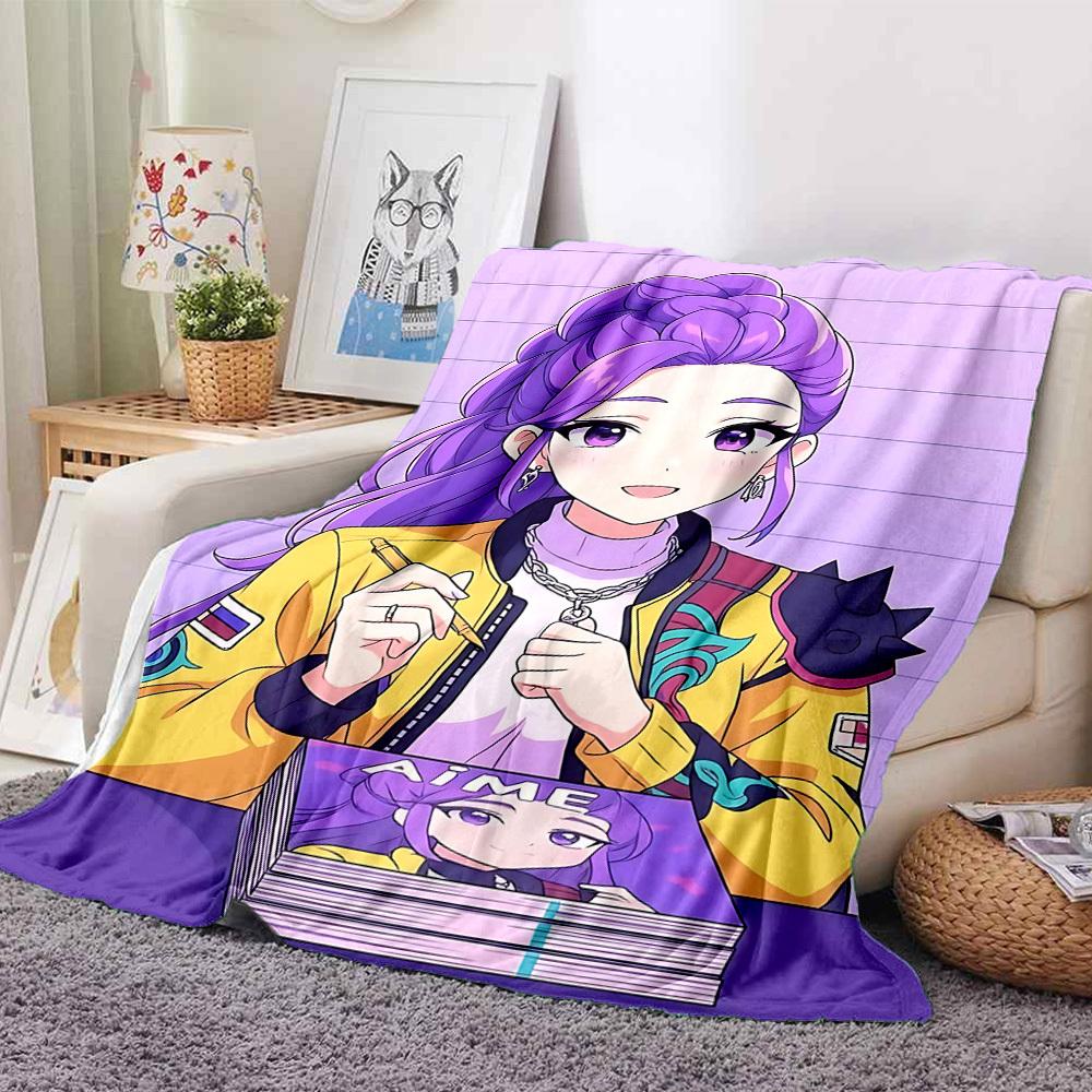 1PC Huntrix, K pop Blanket Lightweight Flannel Throw Blanket for Sofa, Bed, Travel, Camping, Livingroom, Office, Couch
