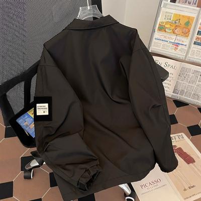 Spring and Autumn Tooling Jacket Men's American Retro Casual Trendy Brand Japanese Hong Kong Style Ruffian Handsome Korean Version Trendy Loose Jacket
