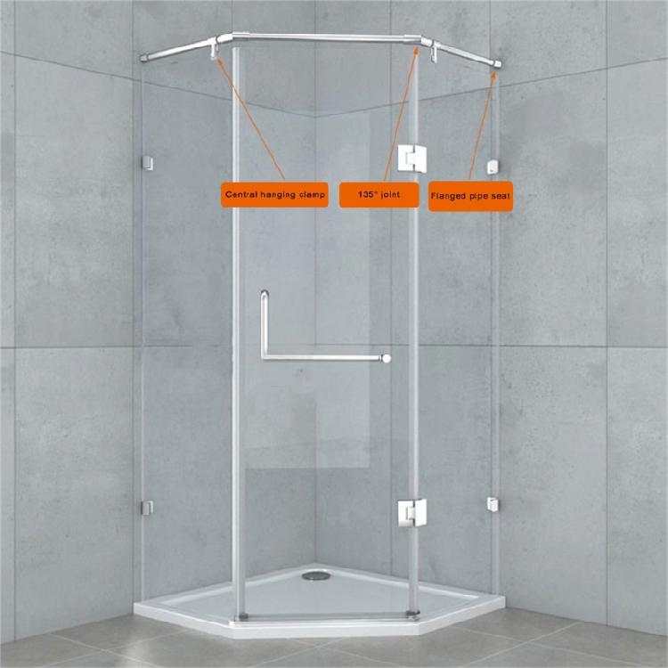 Strong Steel Shower Door Brackets No Tool Need Shower Hinges Corrosion Resistant Bathroom Hardware for Household Use