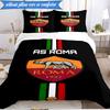 3PCS AS Roma1 Football club Printed Soft Bedding Set,Including 1pc Duvet Cover And 2pcs Pillowcases Perfect for Bedroom, Dormitory, Fan gift